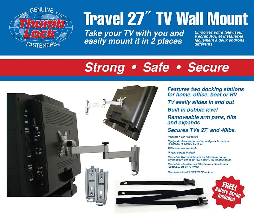 Ready Amer TV Mount, Wall Mount, Fits 27 Inch TV, Swivel, 16 Inch Extend, 40 Pound Load Capacity, Black, Aluminum Alloy – MRV3500
