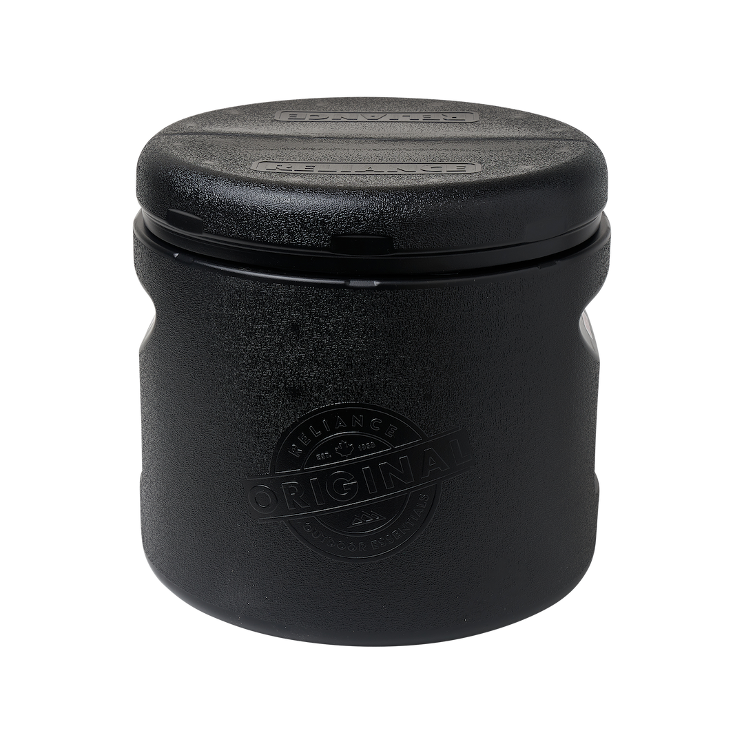 Reliance Toilet, Hassock 2.0, Portable, Round Seat, Black Seat and Cover, Without Hand Sprayer, Removable Inner Bucket for Easy Disposal – 9850-03