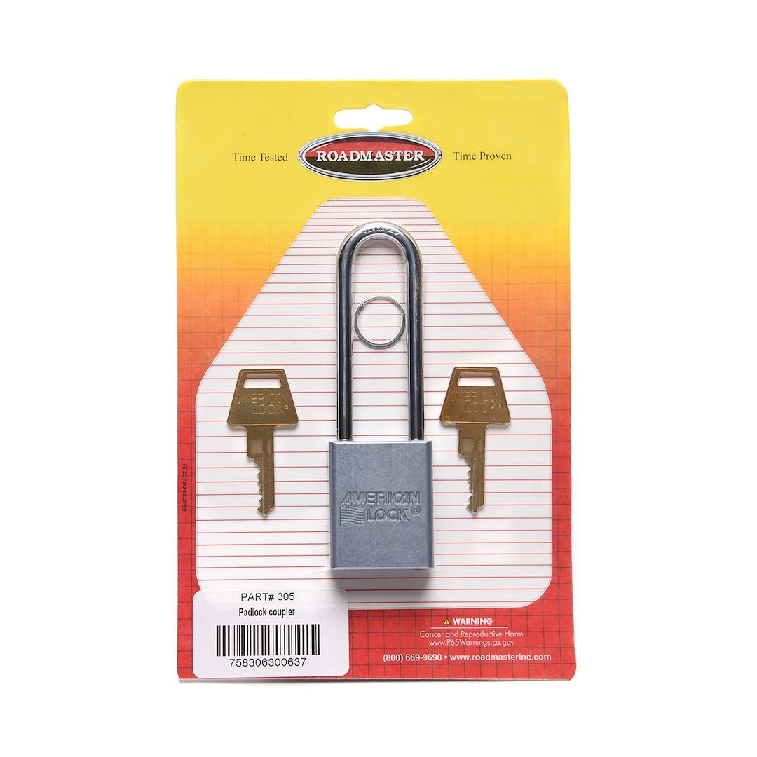 Roadmaster Padlock, Key Type, Steel, With Coupler Lock, Single – 305