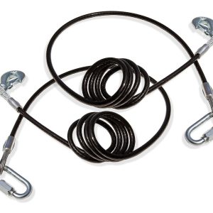 Roadmaster Trailer Safety Cable, 8000 Pound Rated, 80 Inch Length, Galvanized Steel, Vinyl Coated, Coiled-To-Straight, With Single Snap Hook – 674