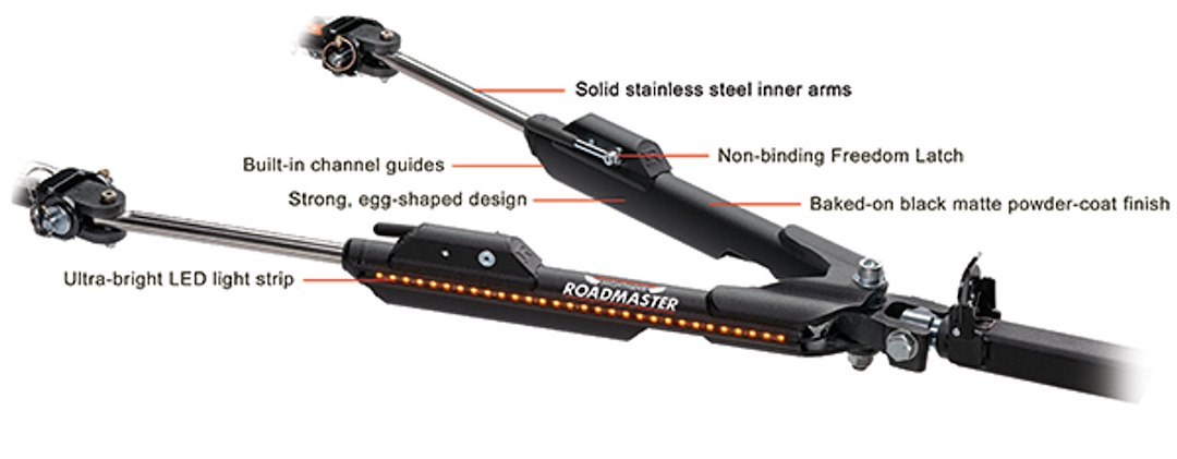 Roadmaster Tow Bar, Nighthawk, For Use with Roadmaster EZ5 Twistlock/ Ms and Mx Series Brackets, 8000 Pound Towing Capacity – 676