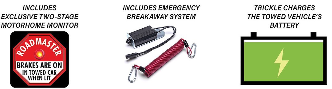 Roadmaster Towed Vehicle Brake Control, Invisibrake, Permament Type, Electrical Operated, With Break Away System, With LED Monitor – 8700