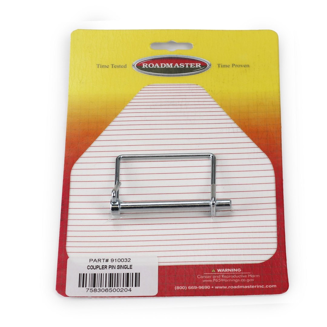 Roadmaster Trailer Coupler Safety Pin Clip, Use to Secure Roadmaster Stowmaster or Tracker Tow Bar with the Coupler, Single – 910032