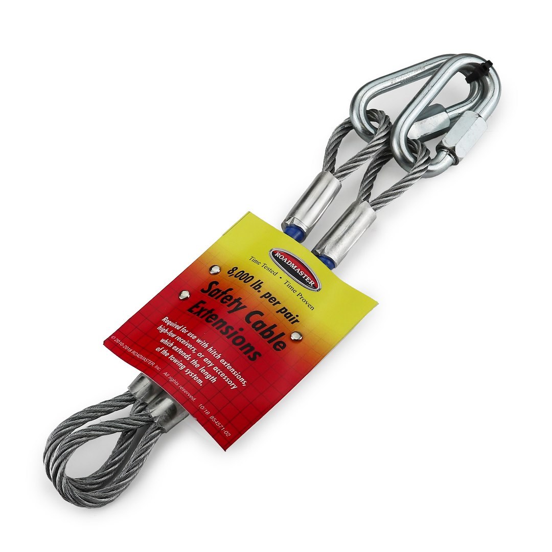 Roadmaster Trailer Safety Cable, 8000 Pound Rated, 10 Inch Length, With Quick Links, Set of 2 – 910648-10