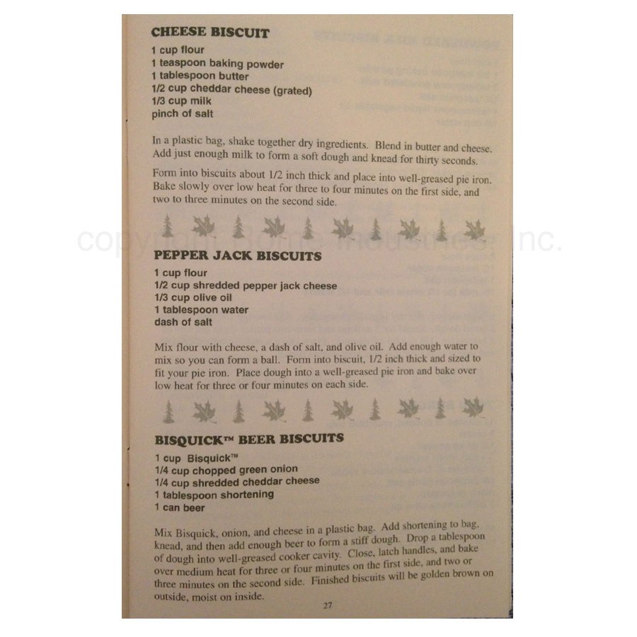 Rome Industy Book, Pie Iron Recipe Guide, By Richard O’russa, 5-1/2 Inch Width X 8-1/2 Inch Height, 64 Pages – 2000