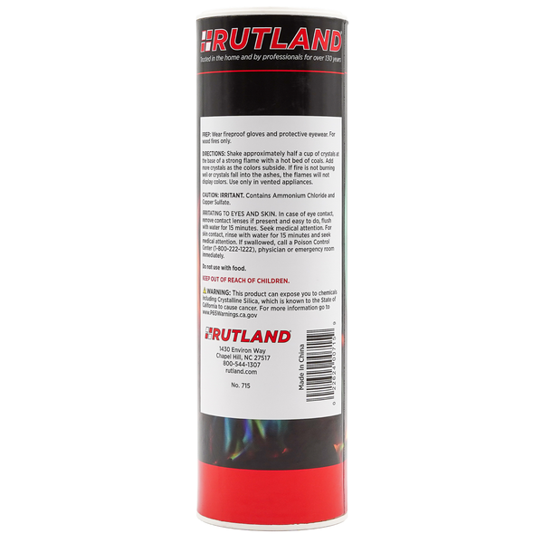 Rutland Campfire Colorant, Rainbow Flame ®, Use to Add Color to the Flame IN Fireplaces/ Wood Stoves/ Campfires/ Chimneys/ Fire Pits – 715