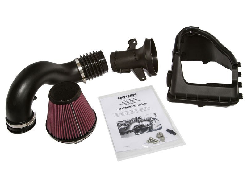 Roush Cold Air Intake, Black Tube, Synthetic Fiber Filter, With Heat Shield – 421238