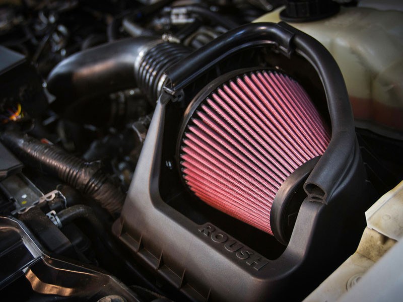 Roush Cold Air Intake, Black Tube, Synthetic Fiber Filter, With Heat Shield – 421238