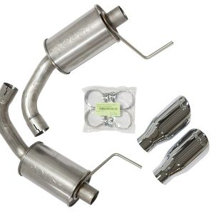 Roush Exhaust System Kit, Exhaust System Kit Axle Back System, T-304 Stainless Steel, With Mufflers, Dual Exhaust, Rear Exit – 421834