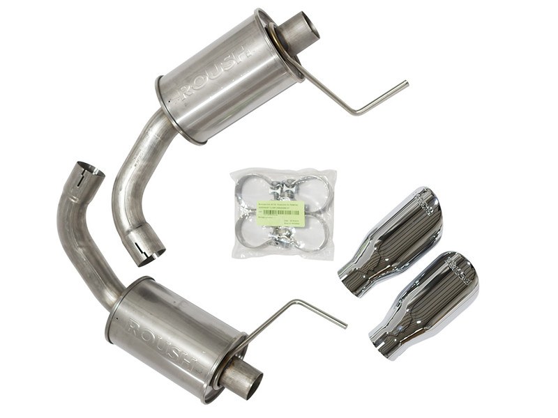 Roush Exhaust System Kit, Exhaust System Kit Axle Back System, T-304 Stainless Steel, With Mufflers, Dual Exhaust, Rear Exit – 421834