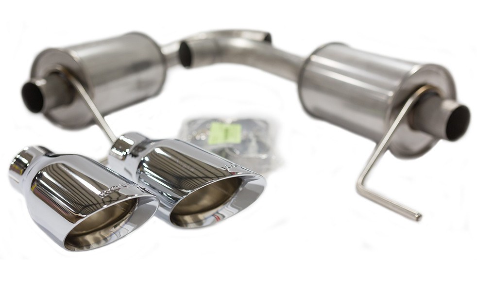 Roush Exhaust System Kit, Exhaust System Kit Axle Back System, T-304 Stainless Steel, With Mufflers, Dual Exhaust, Rear Exit – 421834
