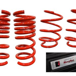 Roush Lowering Kit, 1.8 Inch Front Drop/ 1.8 Inch Rear Drop, Red, Without Shocks, 2 Front/2 Rear Coil Springs – 422289