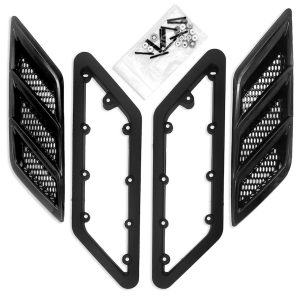 Roush Fender Vent, Rectangular, Gloss, Black, Paintable, Functional, Set of 2 – 422326