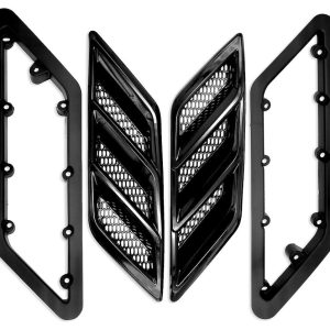 Roush Fender Vent, Rectangular, Gloss, Black, Paintable, Functional, Set of 2 – 422326
