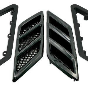 Roush Fender Vent, Rectangular, Gloss, Black, Paintable, Functional, Set of 2 – 422326