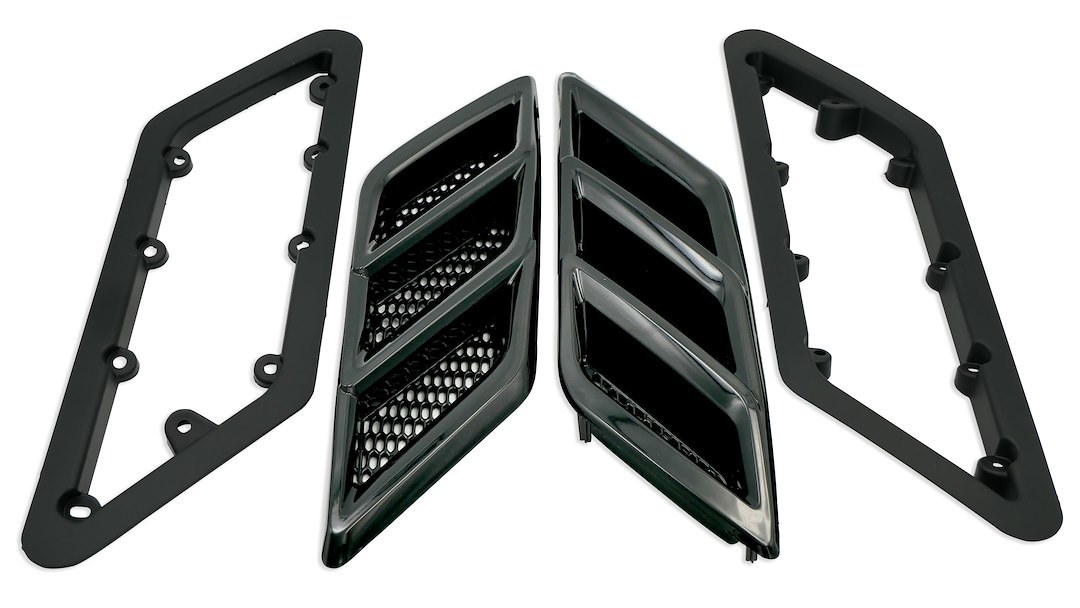 Roush Fender Vent, Rectangular, Gloss, Black, Paintable, Functional, Set of 2 – 422326