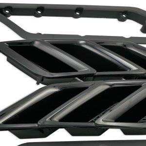 Roush Fender Vent, Rectangular, Gloss, Black, Paintable, Functional, Set of 2 – 422326