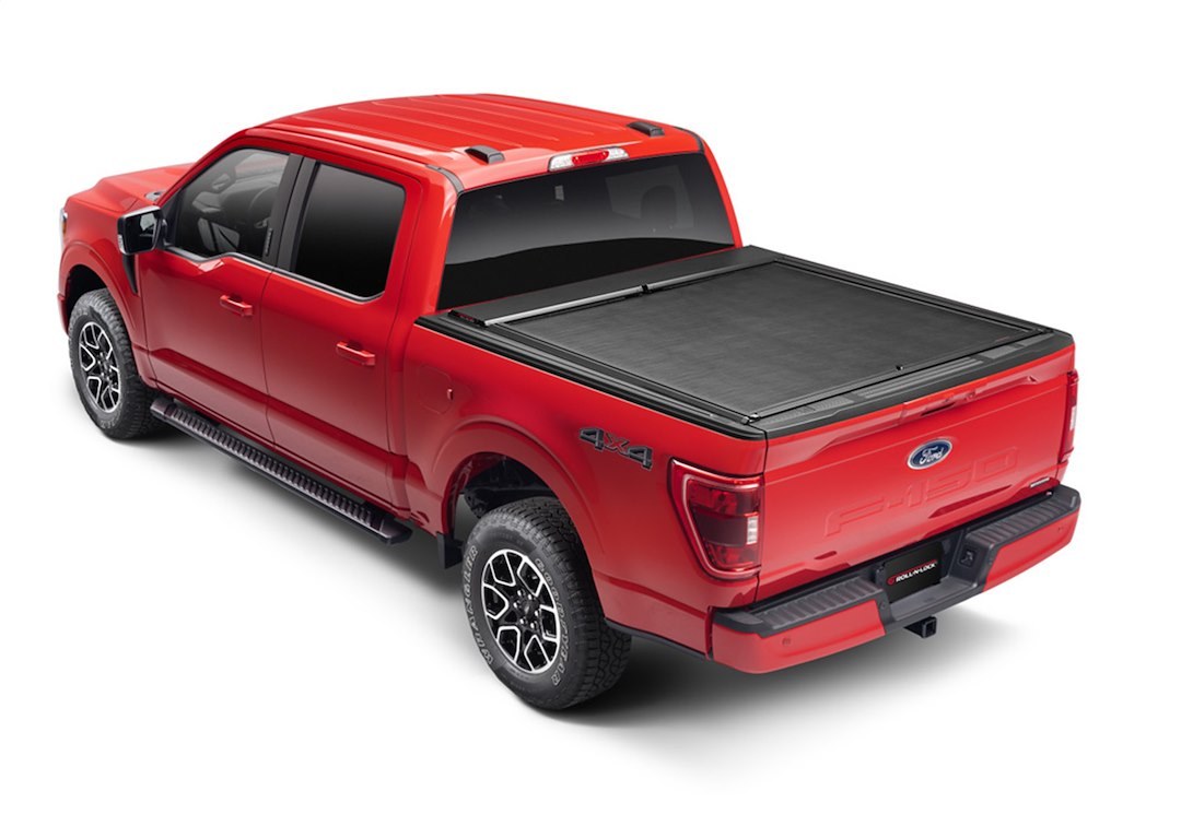 Roll N Lock Tonneau Cover, M-Series Xt™, Manual Retractable, Lockable, Black, Vinyl Over Aluminum, With T-Slot Rails – 122M-XT