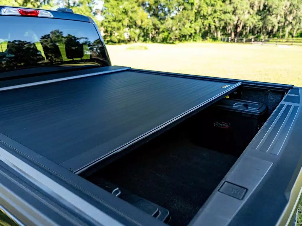 Roll N Lock Tonneau Cover, E-Series Xt ™, Power Retractable, Low Profile, Matte Black, Powder Coated, Aluminum, Remote Control Lock – 263E-XT