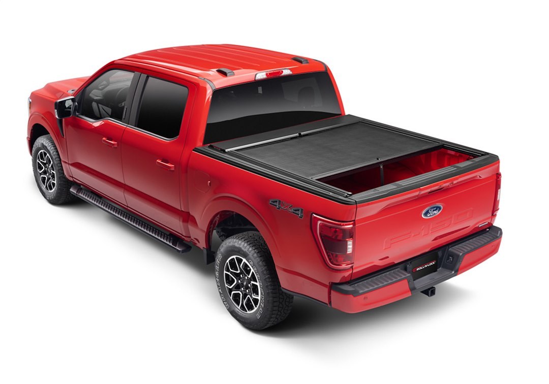 Roll N Lock Tonneau Cover, M-Series Xt™, Manual Retractable, Low Profile, Matte Black, Vinyl Over Aluminum, Key Lock, With T-Slot Rails – 575M-XT