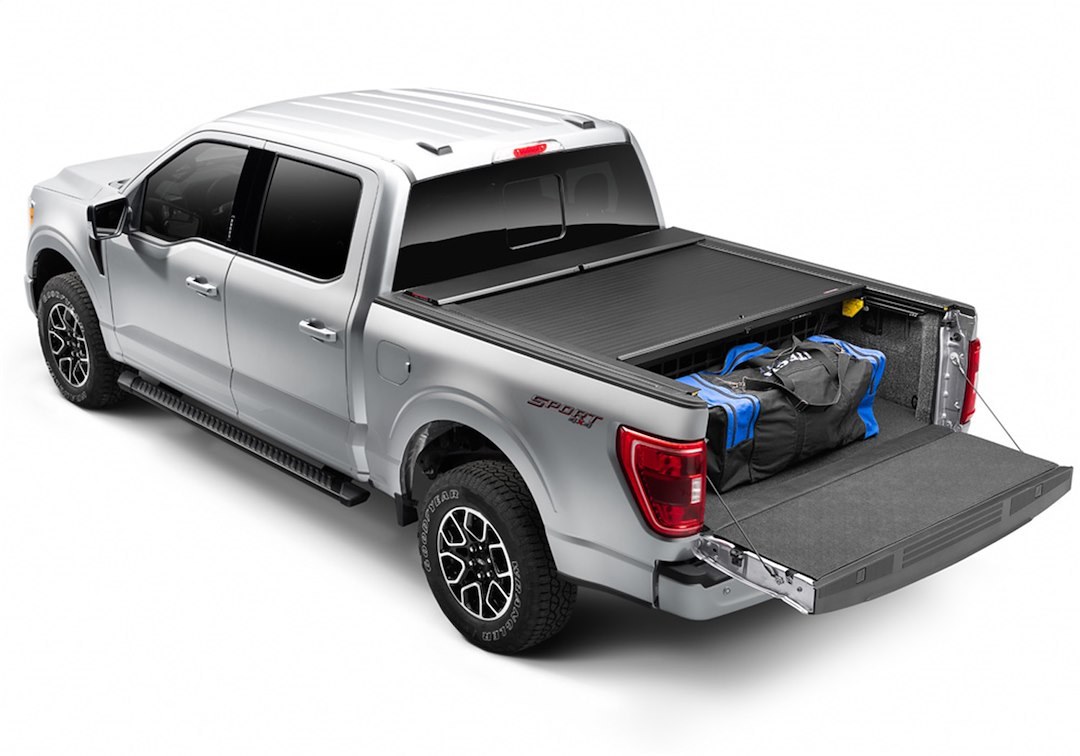 Roll N Lock Bed Cargo Divider, Cargo Manager ®, Works with Roll N Lock Retractable Tonneau Cover, Black, Aluminum, Flip-Up – CM122