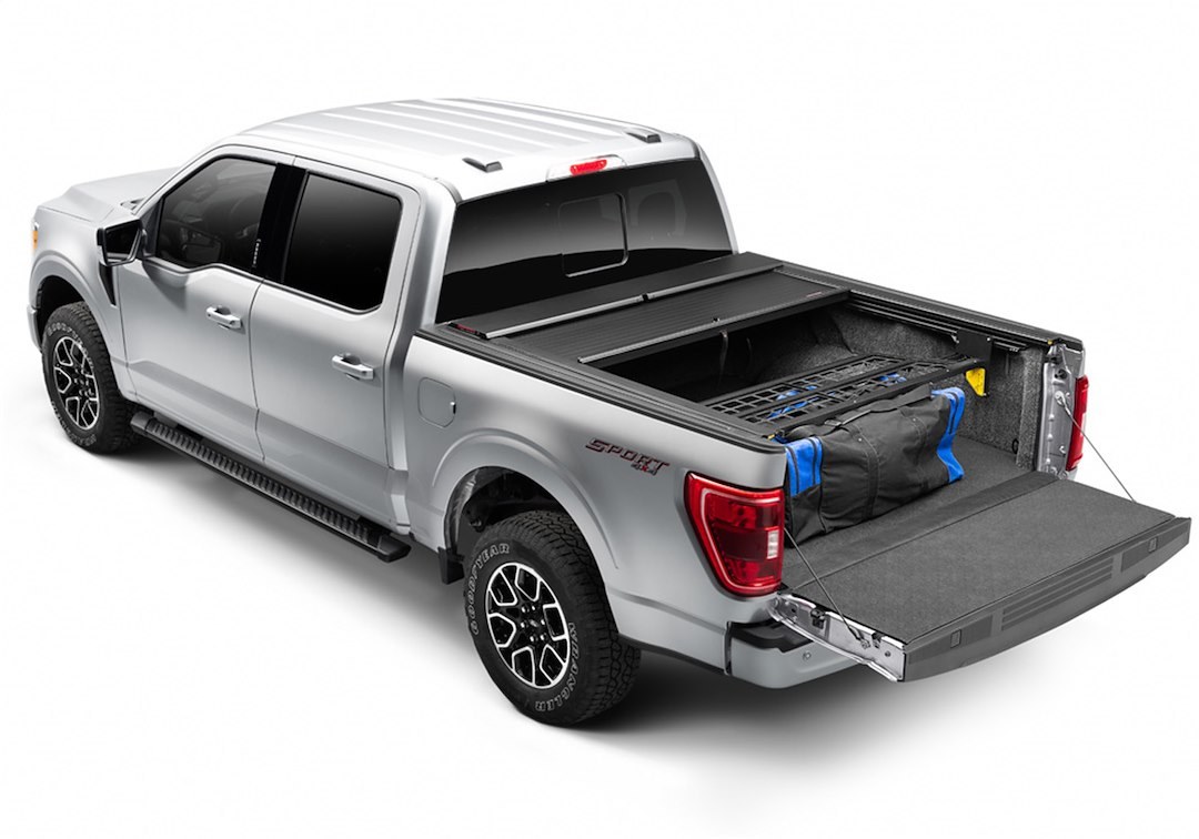 Roll N Lock Bed Cargo Divider, Cargo Manager ®, Works with Roll N Lock Retractable Tonneau Cover, Black, Aluminum, Flip-Up – CM151