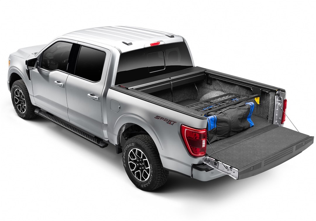 Roll N Lock Bed Cargo Divider, Cargo Manager ®, Works with Roll N Lock Retractable Tonneau Cover, Black, Aluminum, Flip-Up – CM151
