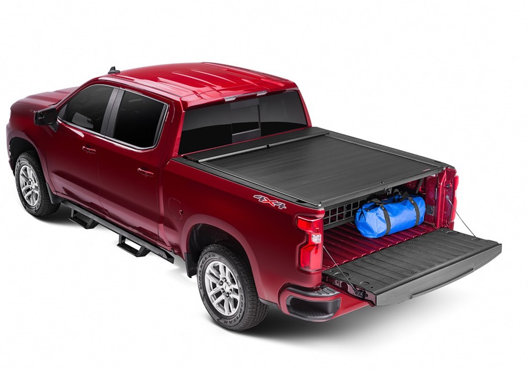 Roll N Lock Bed Cargo Divider, Cargo Manager ®, Works with Roll N Lock Retractable Tonneau Cover, Black, Aluminum, Flip-Up – CM225