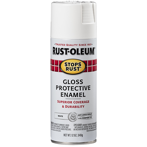 Rust-Oleum Paint, Stops Rust ®, Used on Metal/ Wood/ Concrete/ Masonry Which Prevents Corrosion and Chipping, White, Gloss Finish, Spray Can – 7792830