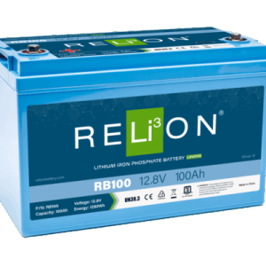 Relion Battery, Legacy Series, Group 31, 12 Volt, 100 Ah Capacity, M8 Threaded Stud Top Terminals, Lithium Iron Phosphate, 13 Inch Length – RB100