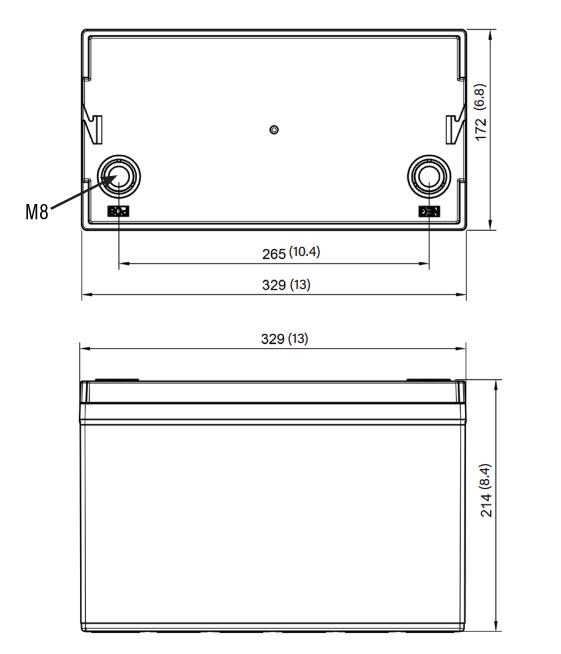 Relion Battery, Hp Series, Group 31, 12 Volt, 100 Ah Capacity, M8 Threaded Stud Top Terminals, Lithium Iron Phosphate, 13 Inch Length – RB100-HP