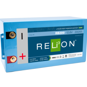 Relion Battery, Legacy Series, Group 8D, 12 Volt, 200 Ah Capacity, M8 Threaded Stud Top Terminals, Lithium Iron Phosphate, 20-1/2 Inch Length – RB200