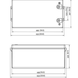 Relion Battery, Legacy Series, Group 8D, 12 Volt, 200 Ah Capacity, M8 Threaded Stud Top Terminals, Lithium Iron Phosphate, 20-1/2 Inch Length – RB200