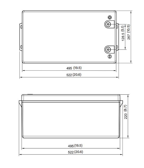 Relion Battery, Legacy Series, Group 8D, 12 Volt, 200 Ah Capacity, M8 Threaded Stud Top Terminals, Lithium Iron Phosphate, 20-1/2 Inch Length – RB200
