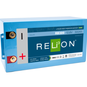 Relion Battery, Legacy Series, Group 31, 12 Volt, 300 Ah Capacity, M8 Threaded Stud Top Terminals, Lithium Iron Phosphate, 20.6 Inch Length – RB300