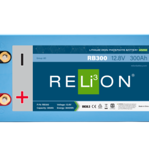 Relion Battery, Legacy Series, Group 31, 12 Volt, 300 Ah Capacity, M8 Threaded Stud Top Terminals, Lithium Iron Phosphate, 20.6 Inch Length – RB300