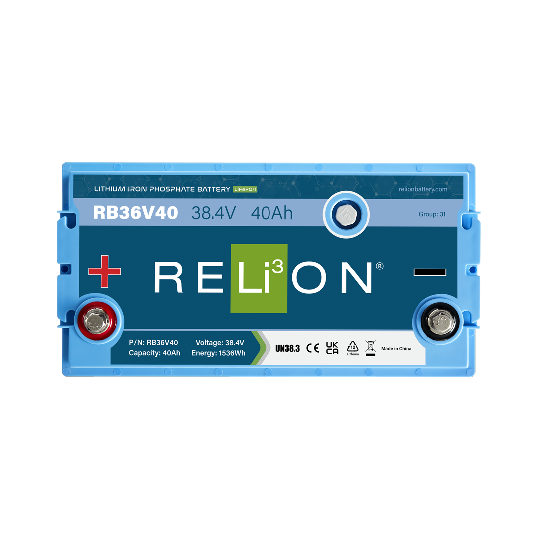 Relion Battery, Legacy Series, Group 31, 36 Volt, 40 Ah Capacity, M8 Threaded Stud Top Terminals, Lithium – RB36V40