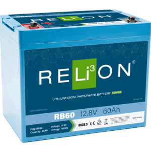 Relion Battery, Legacy Series, Group 24, 12 Volt, 60 Ah Capacity, M8 Threaded Stud Top Terminals, Lithium Iron Phosphate, 10.2 Inch Length – RB60