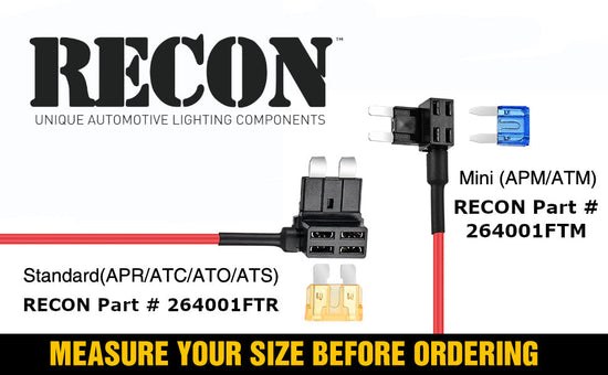 Recon Accessories Fuse Block Tap, Use with Vacant Energized Micro Size Fuse Block Slot Without Splicing Into Vehicle Wiring – 264001FTM2
