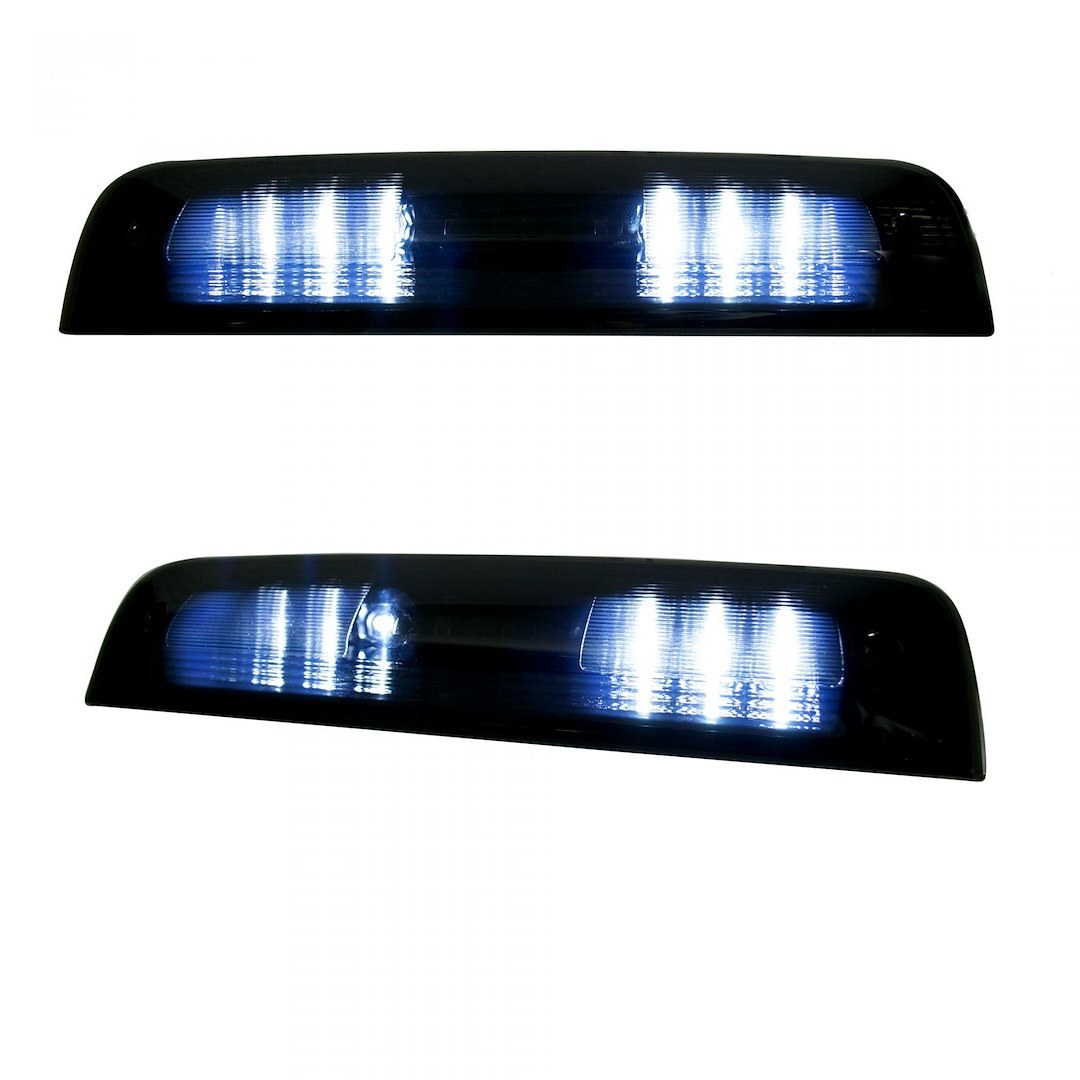 Recon Accessories Center High Mount Stop Light, LED, Smoke Lens, Red Brake Bulb/ White Cargo Light Bulb, With Cargo Light – 264115BK