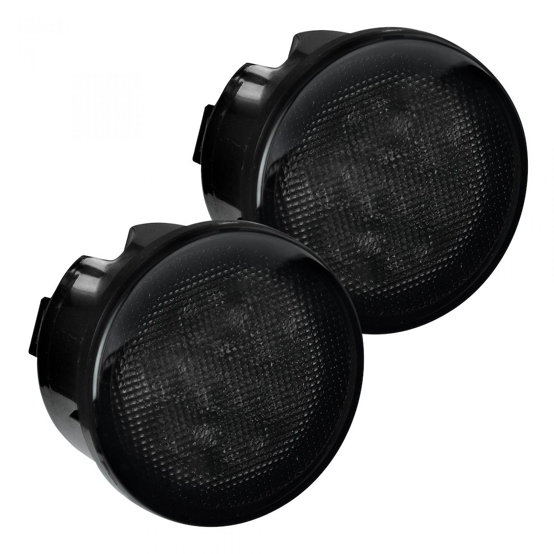 Recon Accessories Turn Signal Light Assembly – LED, Smoke Lens, Amber Bulb, Set of 2 – 264134BK