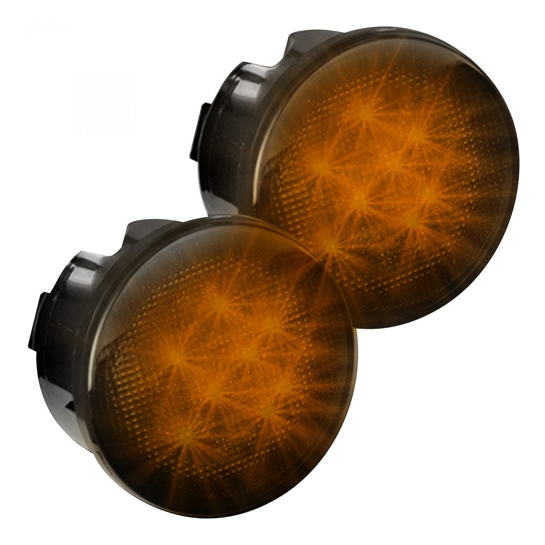 Recon Accessories Turn Signal Light Assembly – LED, Smoke Lens, Amber Bulb, Set of 2 – 264134BK