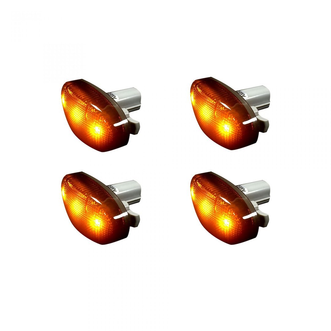 Recon Accessories Side Marker Light – LED, Fender Mount, Smoke Lens, Black Trim, 2 Red and 2 Amber Bulbs – 264136BK