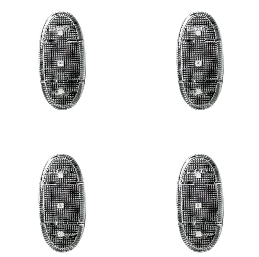 Recon Accessories Side Marker Light, Fender Mount, Clear Lens, Chrome Trim, LED, White Bulb, Set of 4 – 264136WHCL