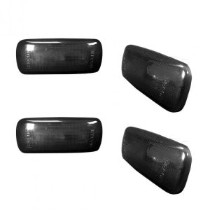 Recon Accessories Side Marker Light, Fender Mount, Smoke Lens, Black Trim, LED, White Bulb, Set of 4 – 264137WHBK