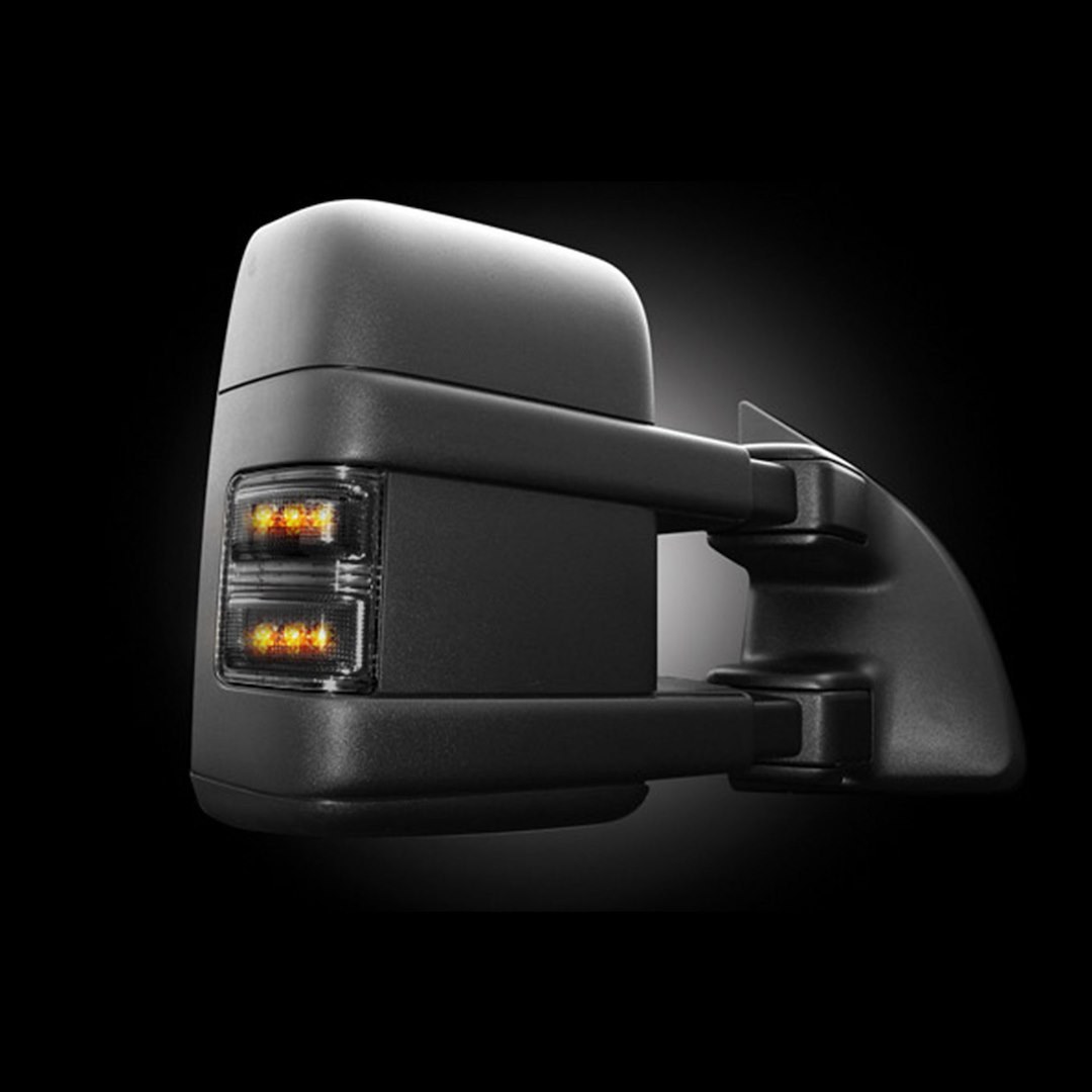 Recon Accessories Exterior Mirror Turn Signal Light, Smoke Lens, LED, Amber Bulb, Set of 2 – 264140BK