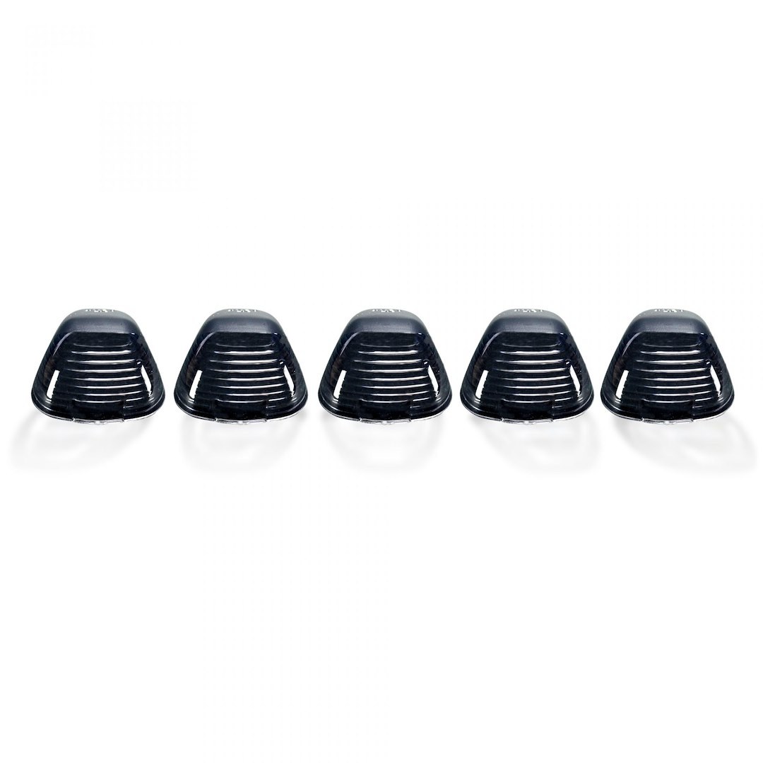 Recon Accessories Roof Marker Light, Direct Fit Tear-Drop, Smoke Lens, Xenon Bulb, Amber, Set of 5 Lenses and Bulbs Only – 264142BK