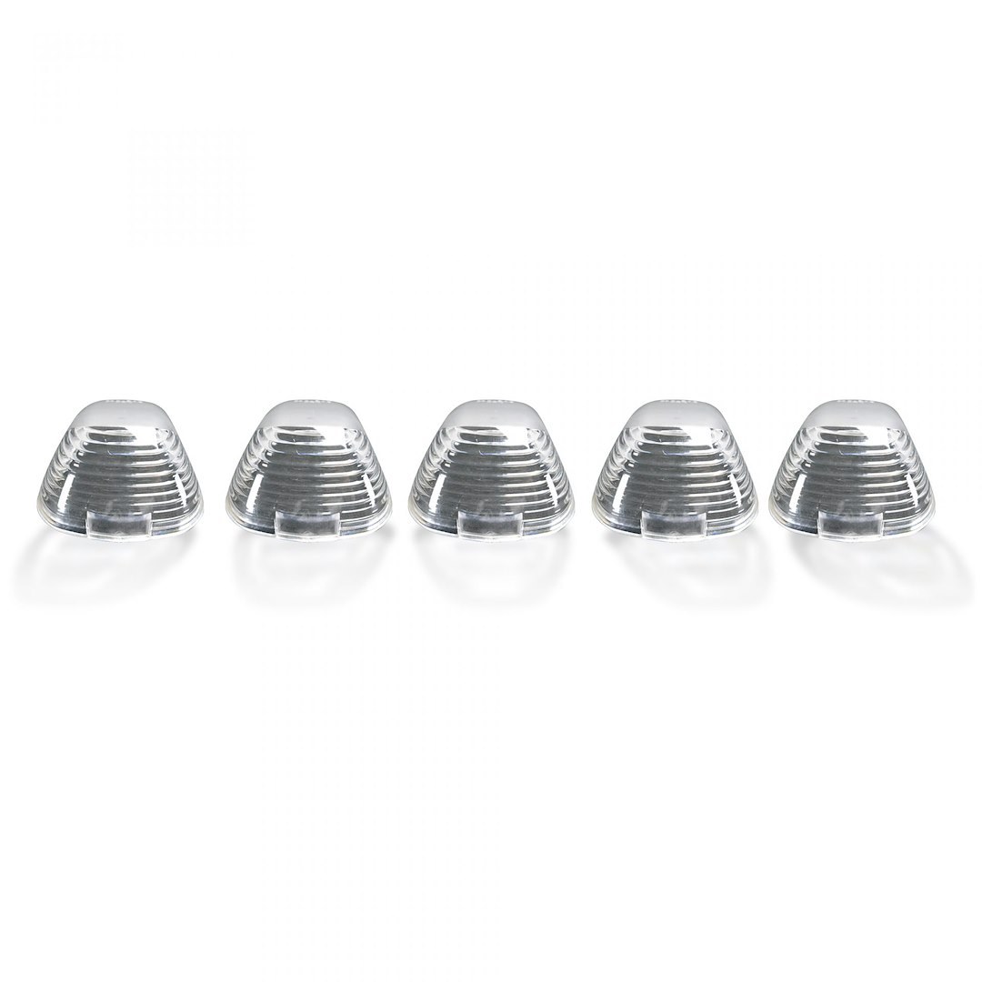 Recon Accessories Roof Marker Light, Direct Fit Tear-Drop, Clear Lens, Xenon Bulb, Amber, Set of 5 Lenses and Bulbs Only – 264142CL