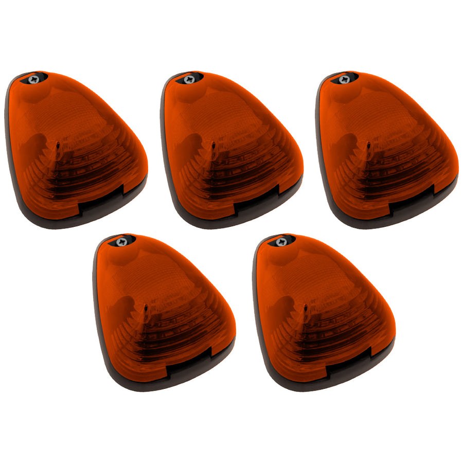 Recon Accessories Roof Marker Light, Amber ABS Plastic Lens, 2-WAY Front/ Rear Facing Ultra High Power LED, Amber Bulb, Set of 5 – 264143AMHPAM