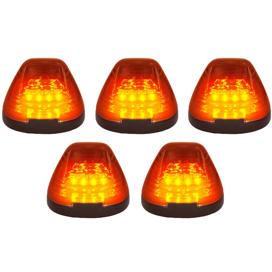 Recon Accessories Roof Marker Light, Amber ABS Plastic Lens, 2-WAY Front/ Rear Facing Ultra High Power LED, Amber Bulb, Set of 5 – 264143AMHPAM